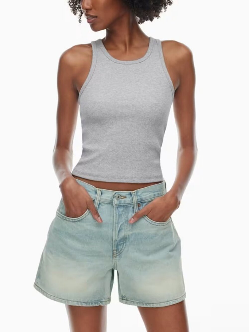 NWT RE/DONE Mid Rise Denim Boy Shorts Organic Cotton Ranch Water 27 MSRP $215